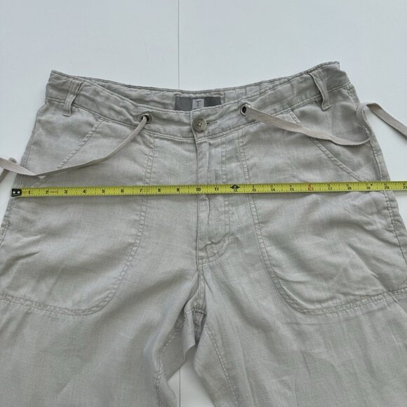 Tristan 100% Linen Capri Pants size medium drawstring waist - Picture 7 of 9